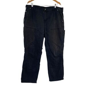 Harley Davidson Mens Black Pants Canvas Cargo Pockets Motorcycle Cotton 40"X30"